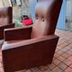 Paire de fauteuils en skaï année 50