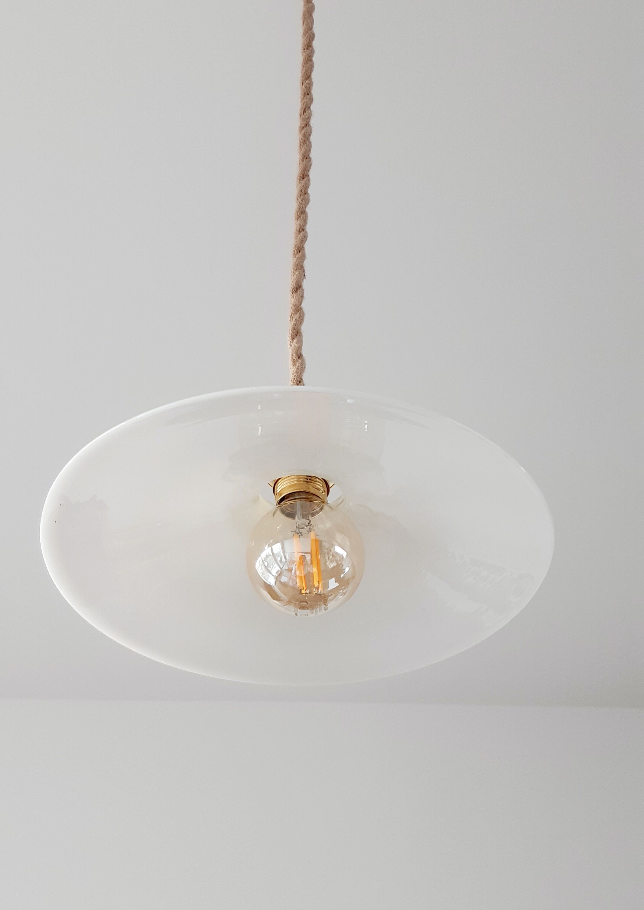 White opaline hanging lamp