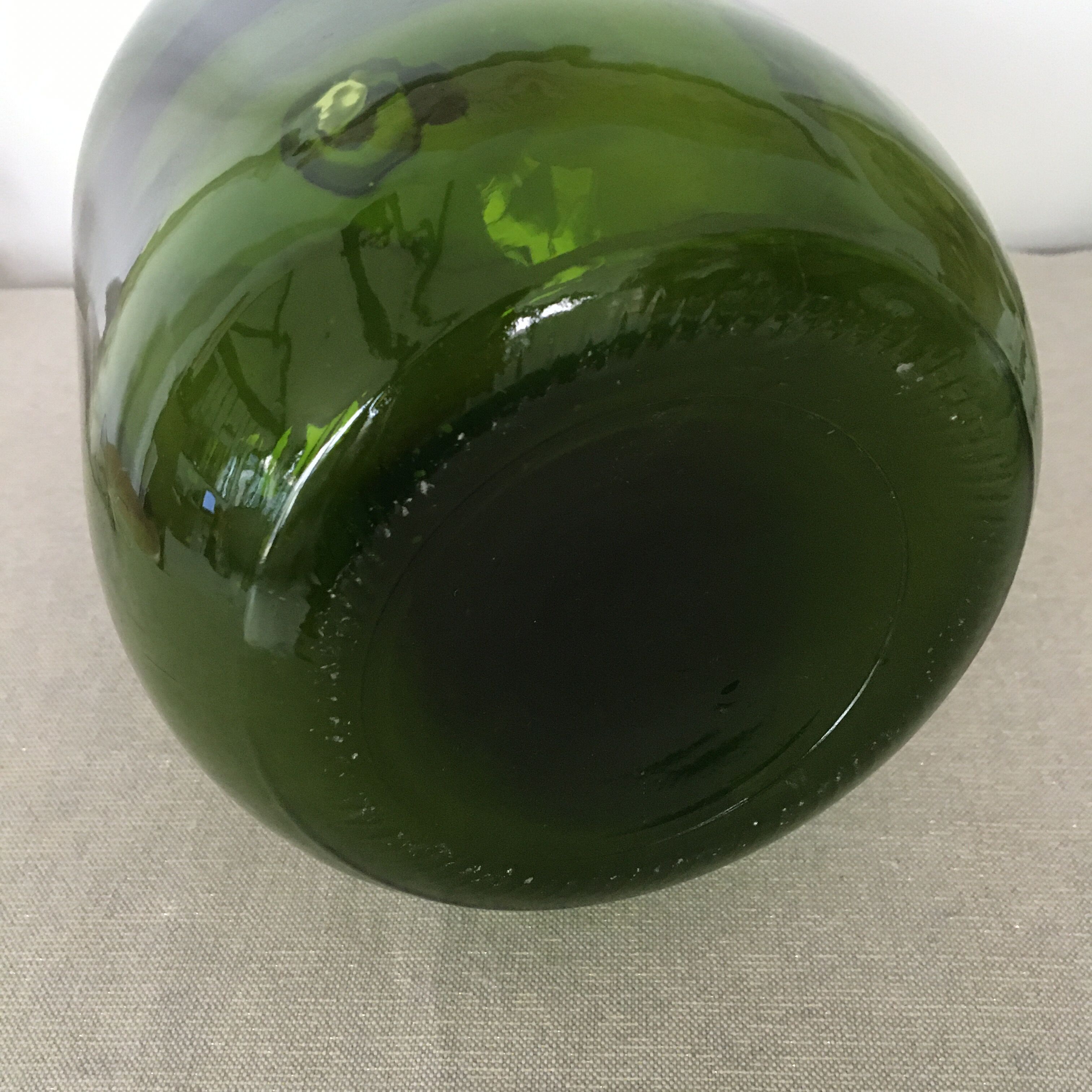 Demijohn in olive green glass 5l