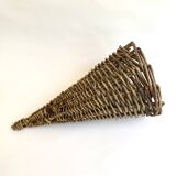 Brown wicker basket, wall decoration