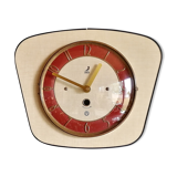 Vintage formica clock silent wall clock "Jaz pale yellow"