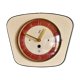 Vintage formica clock silent wall clock "Jaz pale yellow"