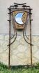 Bamboo coat rack from the 19th century, mirror in the shape of a crescent moon.