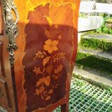 Louis xv style marble top marquetry chest of drawers