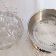 Pewter and crystal flower pick, "Les Etains du Manoir"