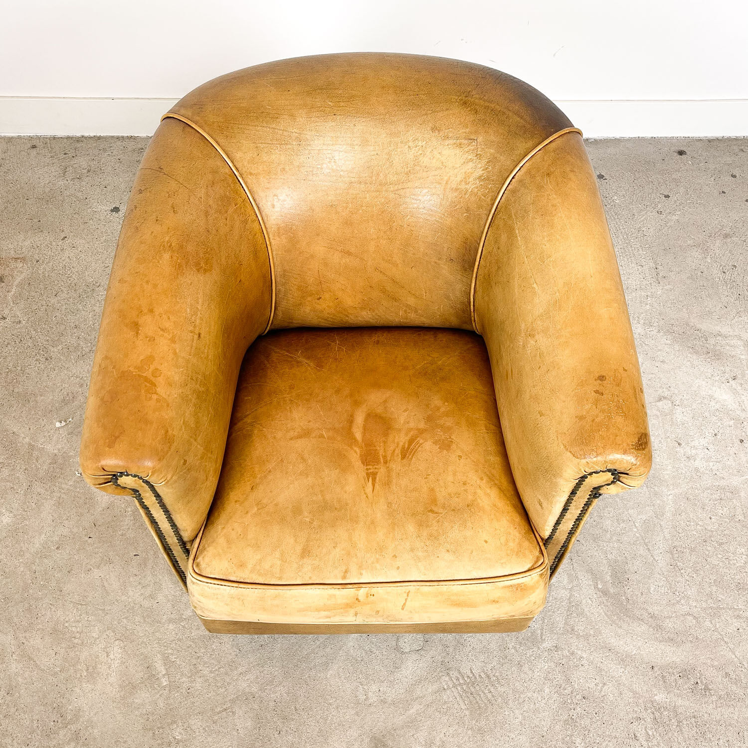 Sheep leather tub club chair