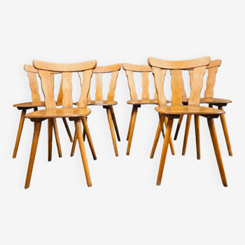 Series of 6 bistrot chairs year 1970