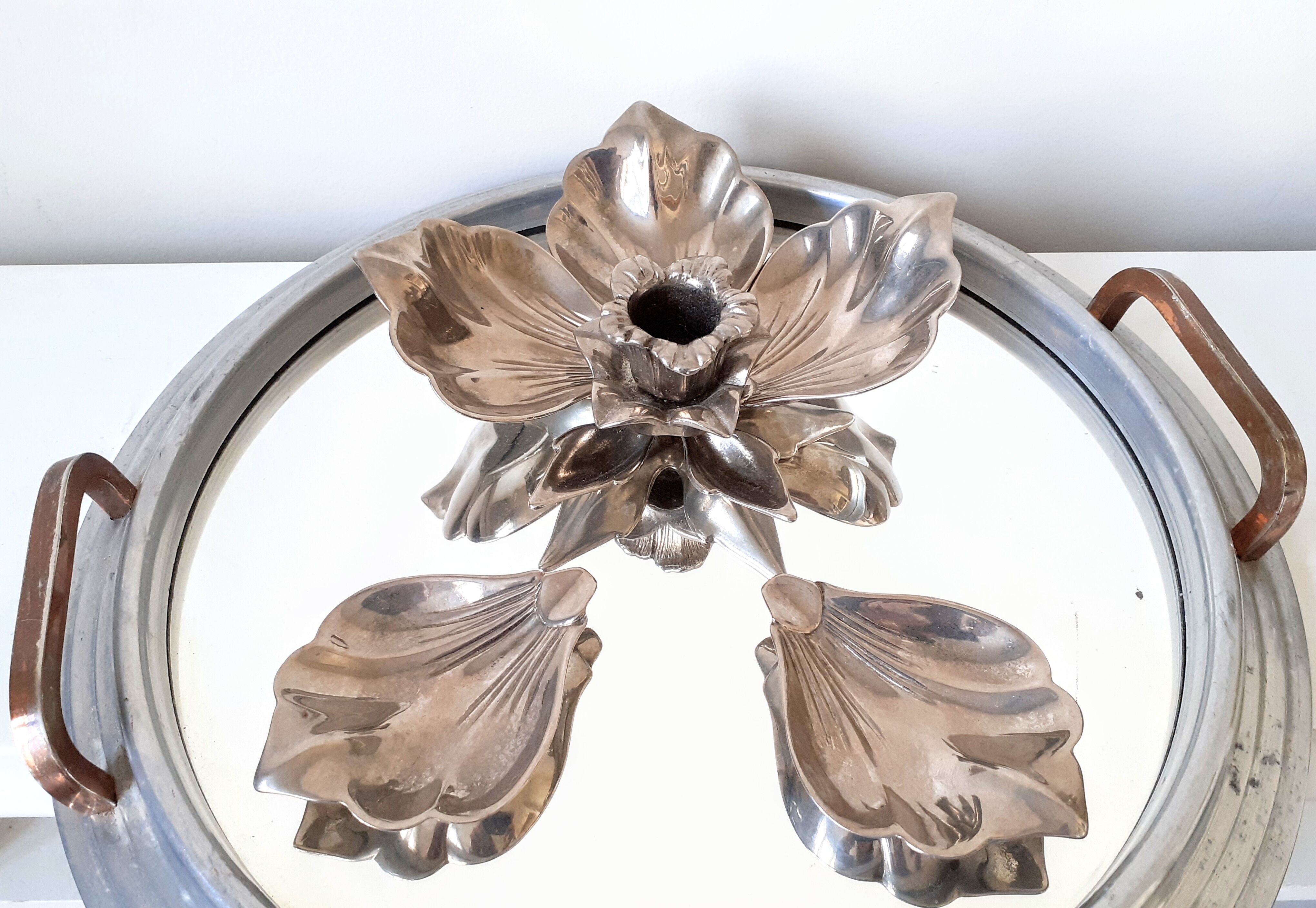Flower ashtray candlestick