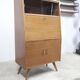 1960 Scandinavian secretary with teak compass feet and pastel yellow top