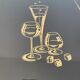 Rectangular vintage coffee table in black and gold glass