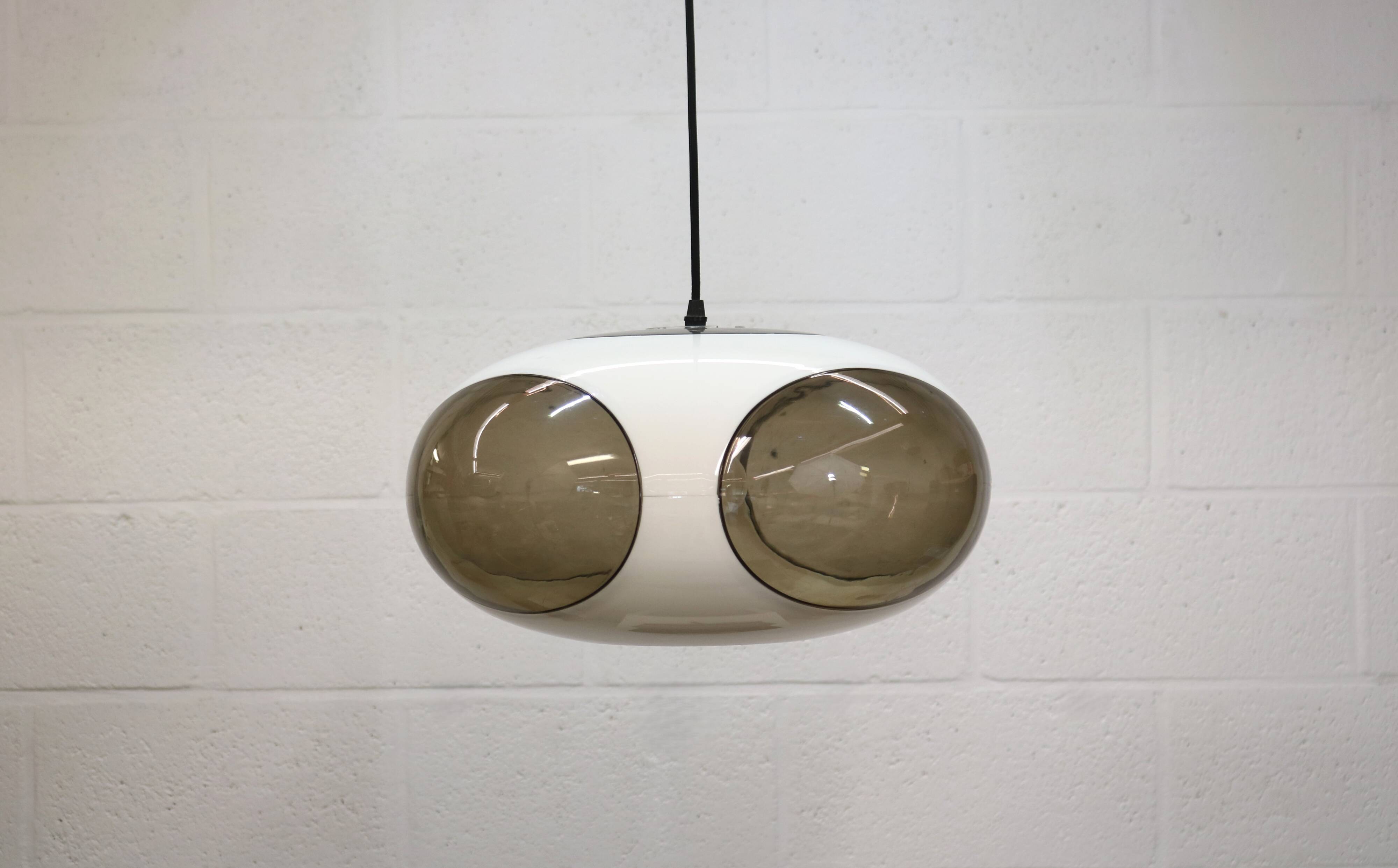 Lampe de plafond UFO à yeux de bug de l'ère spatiale *** Massive *** modèle blanc *** Belgique