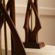 Paire de lampes organiques en bois - USA 1960