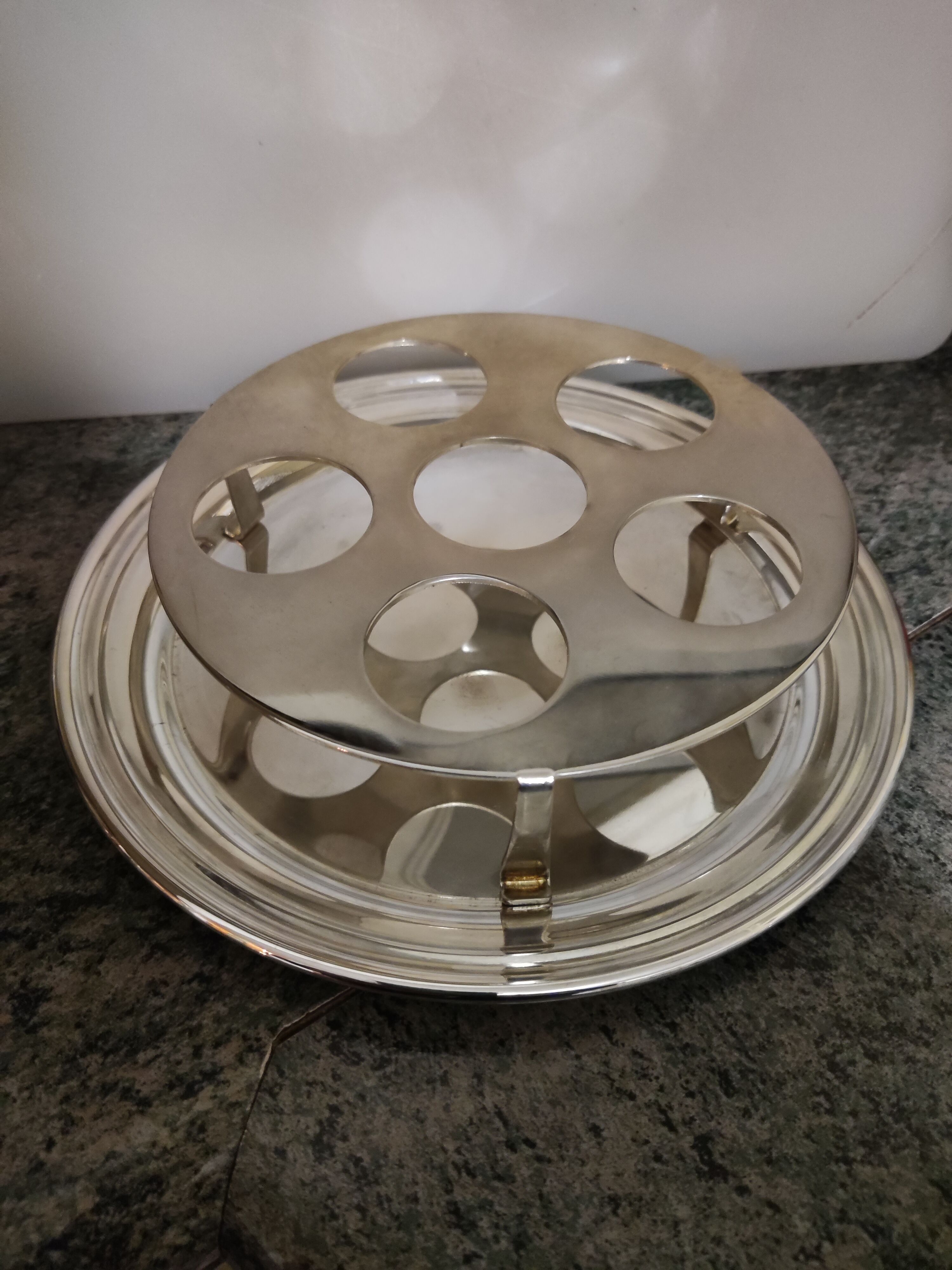 Vodka service with its metal stand