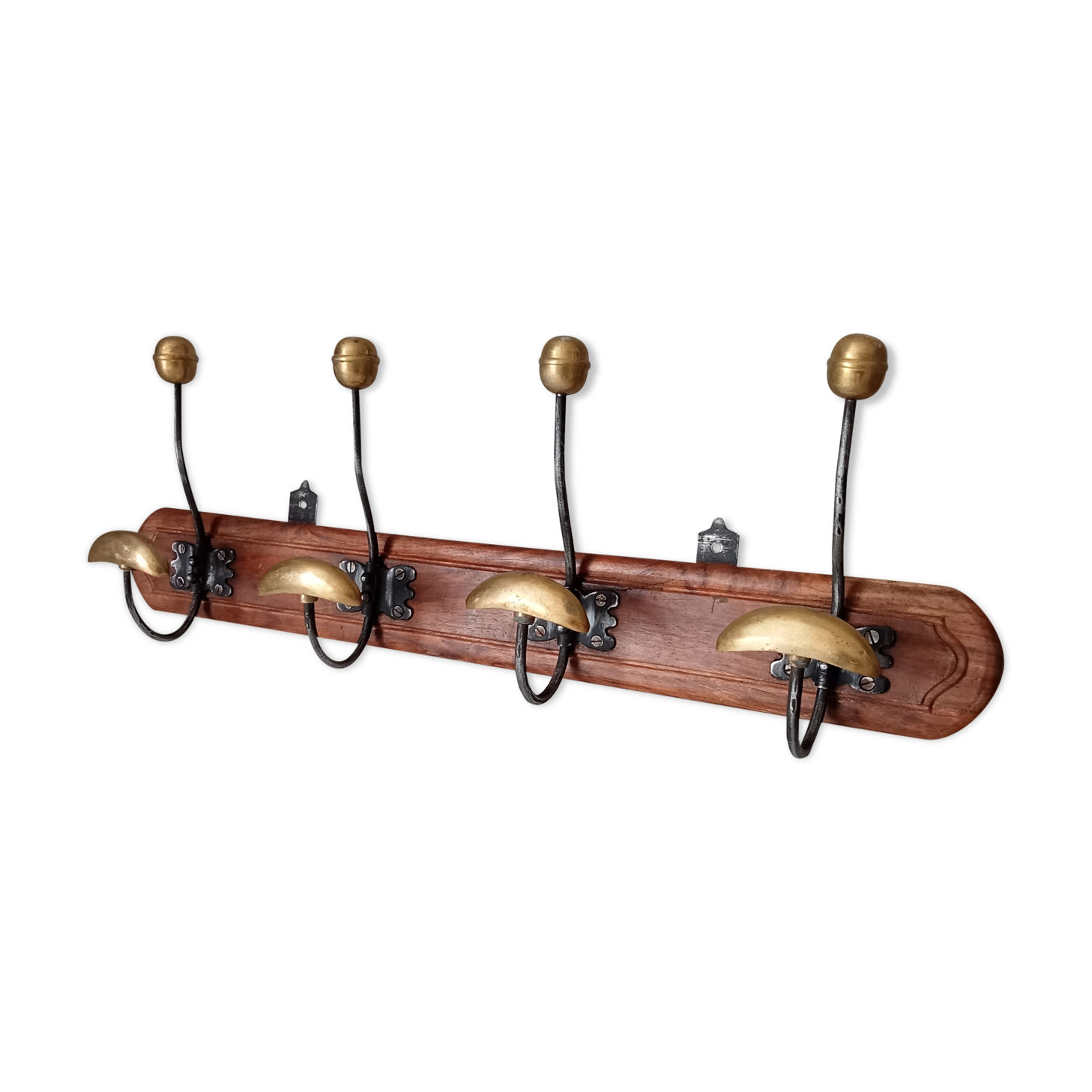 Old coat rack in solid brass