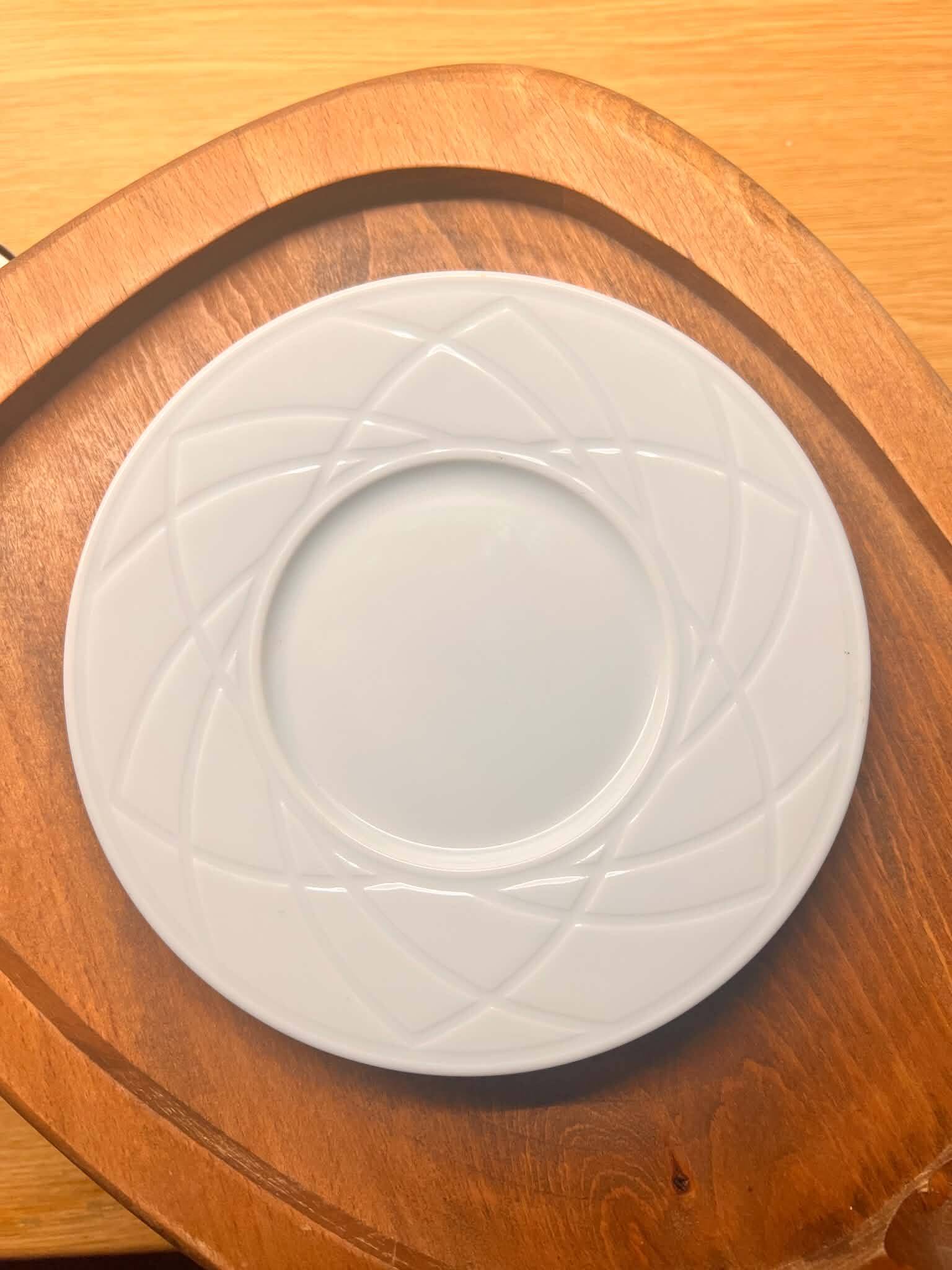 Set of 9 Haviland Limoges bread plates "Clair de Lune engraved" collection.