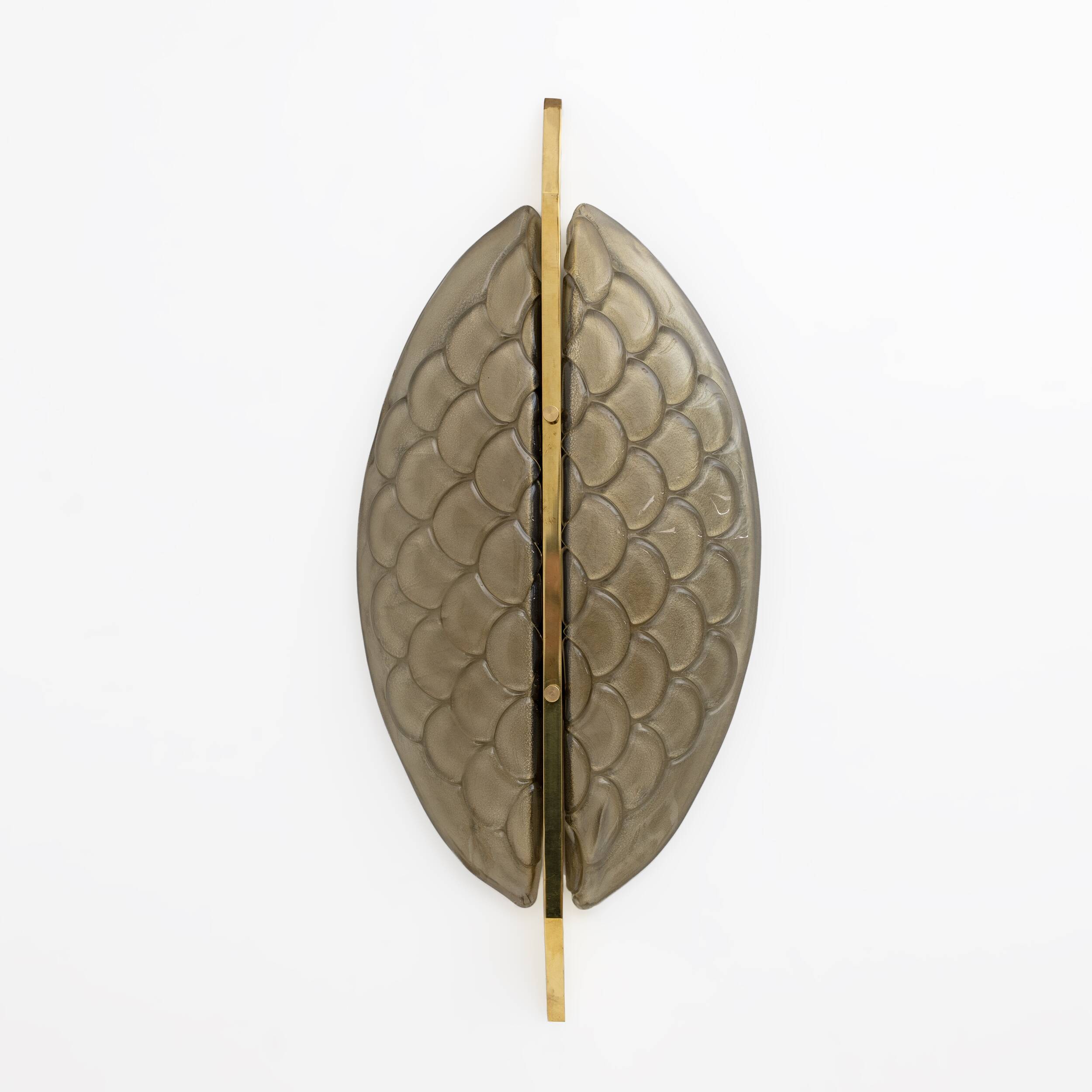 Pair of Modern Italian Murano Glass and Brass Sconces