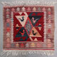 Vintage Turkish mini kilim 65x70 cm wool small Square kelim 2567