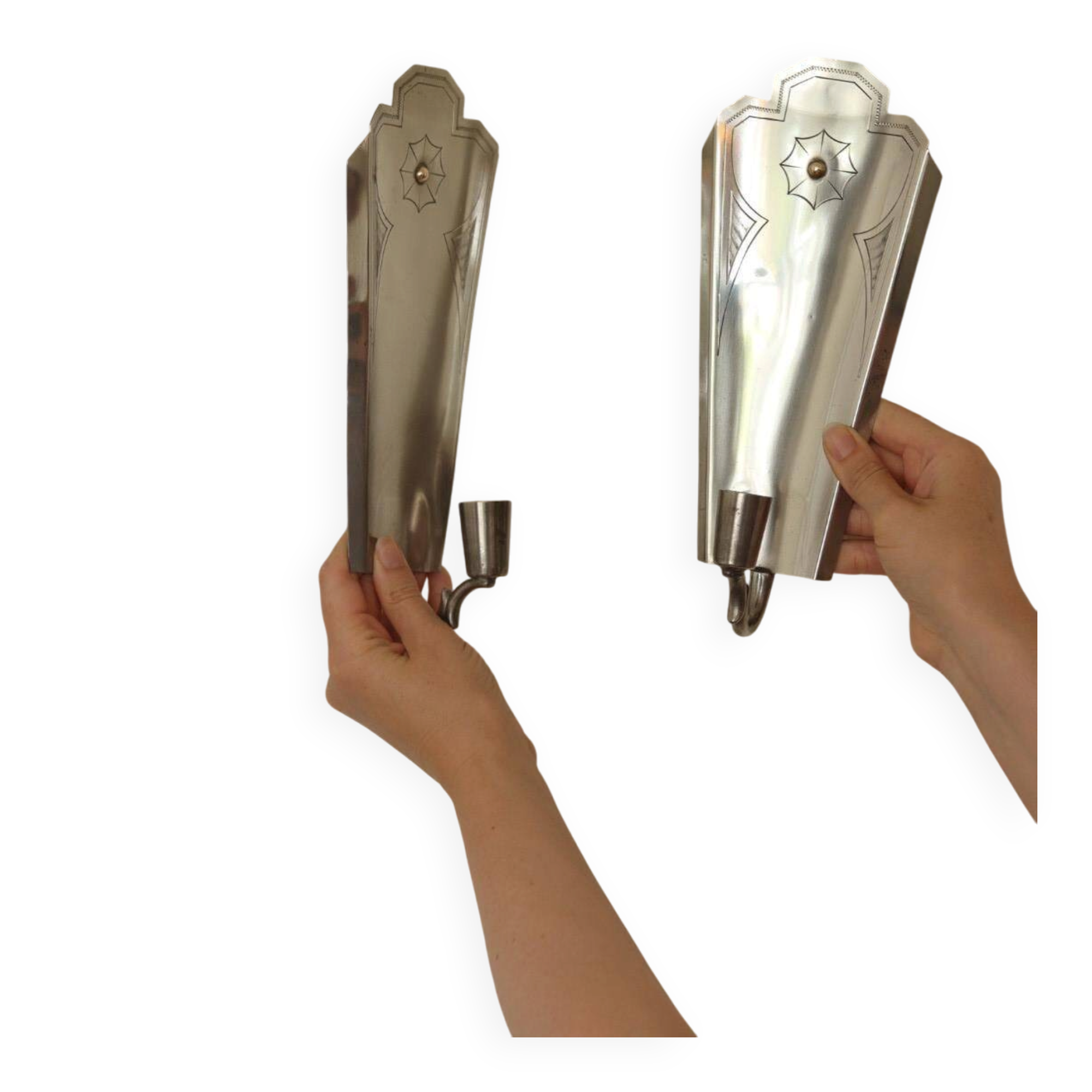 Swedish Grace Tin Wall Sconces by Svenskt Tenn