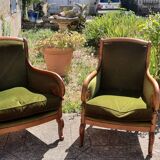 Pair of bergère armchairs
