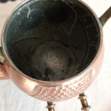 Ancient copper and brass travel teapot 20th