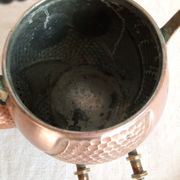 Ancient copper and brass travel teapot 20th