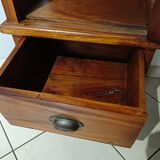 Mahogany column showcase, 1 glass door, 1 drawer, 5 wooden shelves