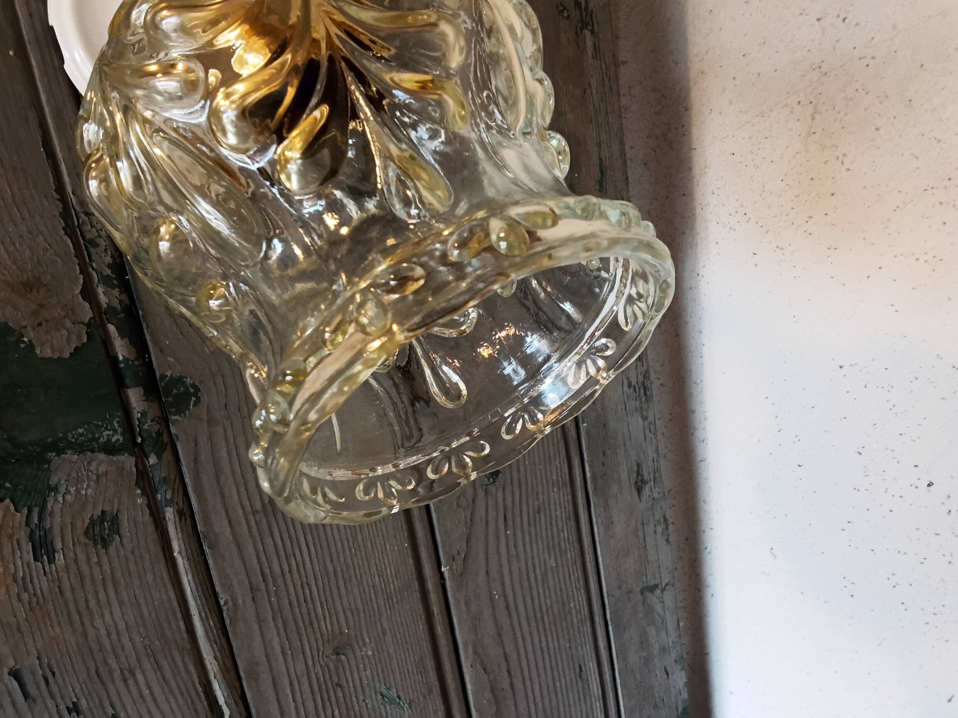 Vintage molded glass wall light