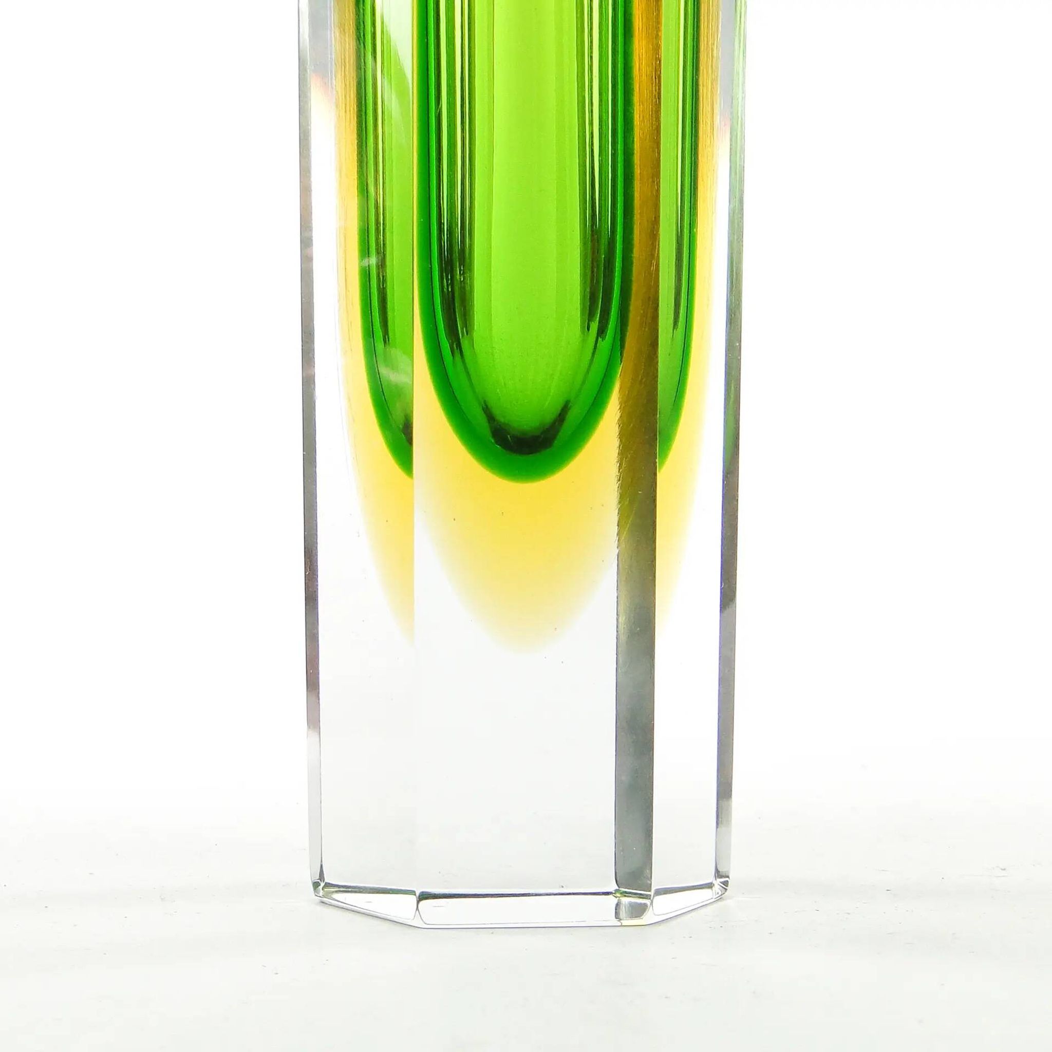 Sommerso vase, Murano glass, designed by F. Poli, Italy, 1950s