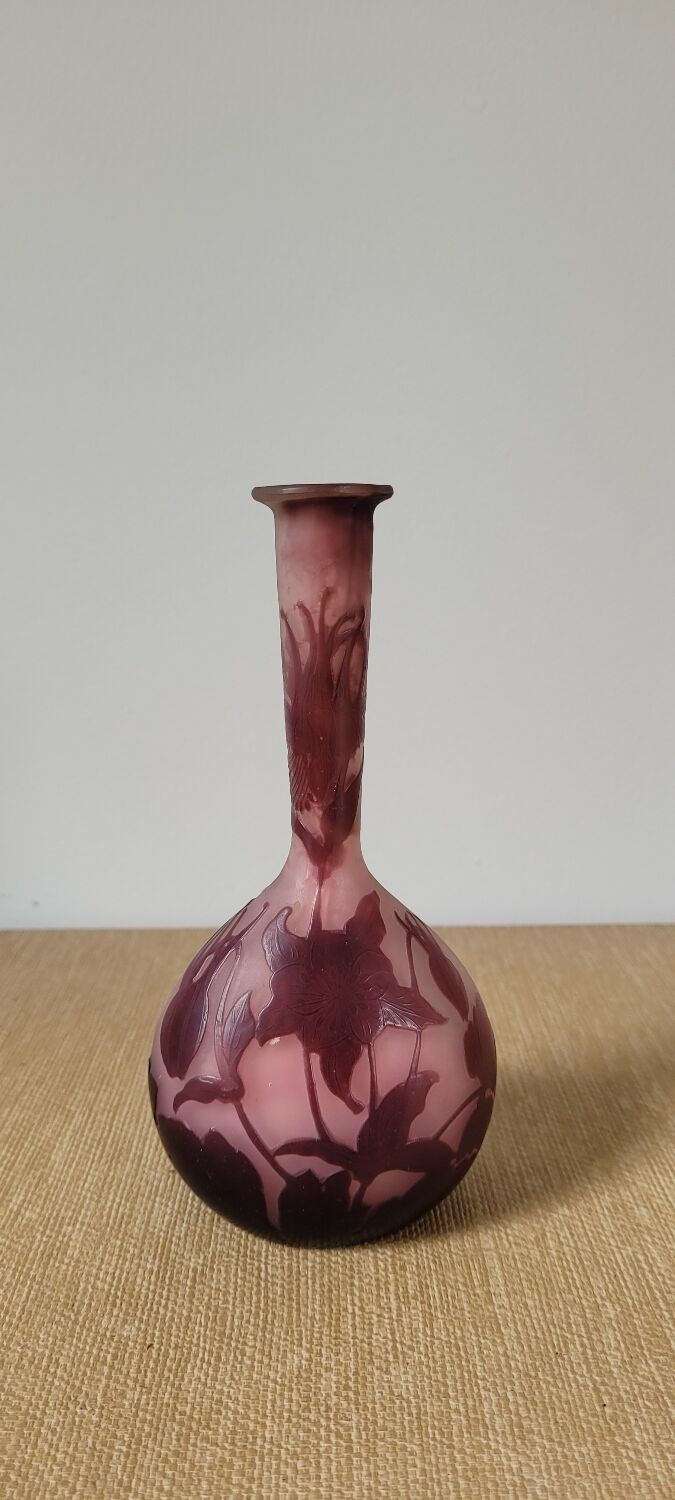 Soliflore vase signed Gallé