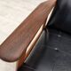 1970s, Danish armchair, black artificial leather, teak wood.