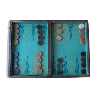 Former French Backgammon of 1930-1940 Vintage Table Game / Board Game