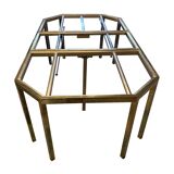 Coffee table in solid brass and black opaline. 1970