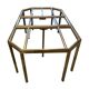 Coffee table in solid brass and black opaline. 1970