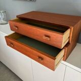 pair of teak wall-mounted bedside tables - Denmark 1960s