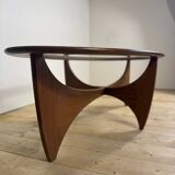 G-Plan Astro oval coffee table in teak and glass – Mid-century icon