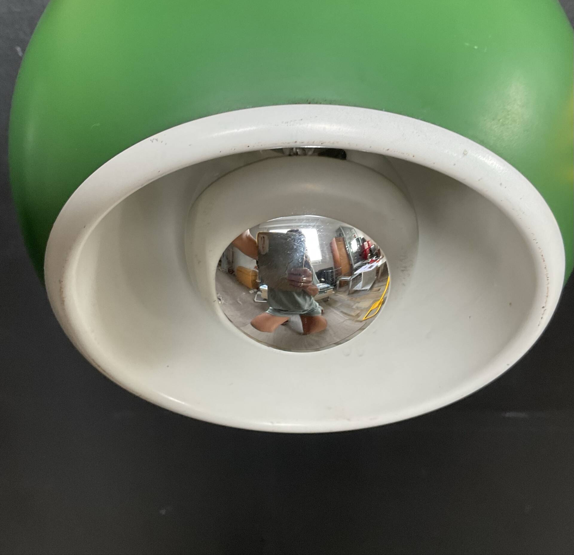 Suspension EyeBall vintage en métal vert