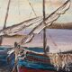 HST painting "Port de Collioure" by Vincent Pulpito + gallery stamp frame