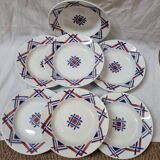Soup plates and soup tureen Moulin des loups, hamage, US Taritz art deco