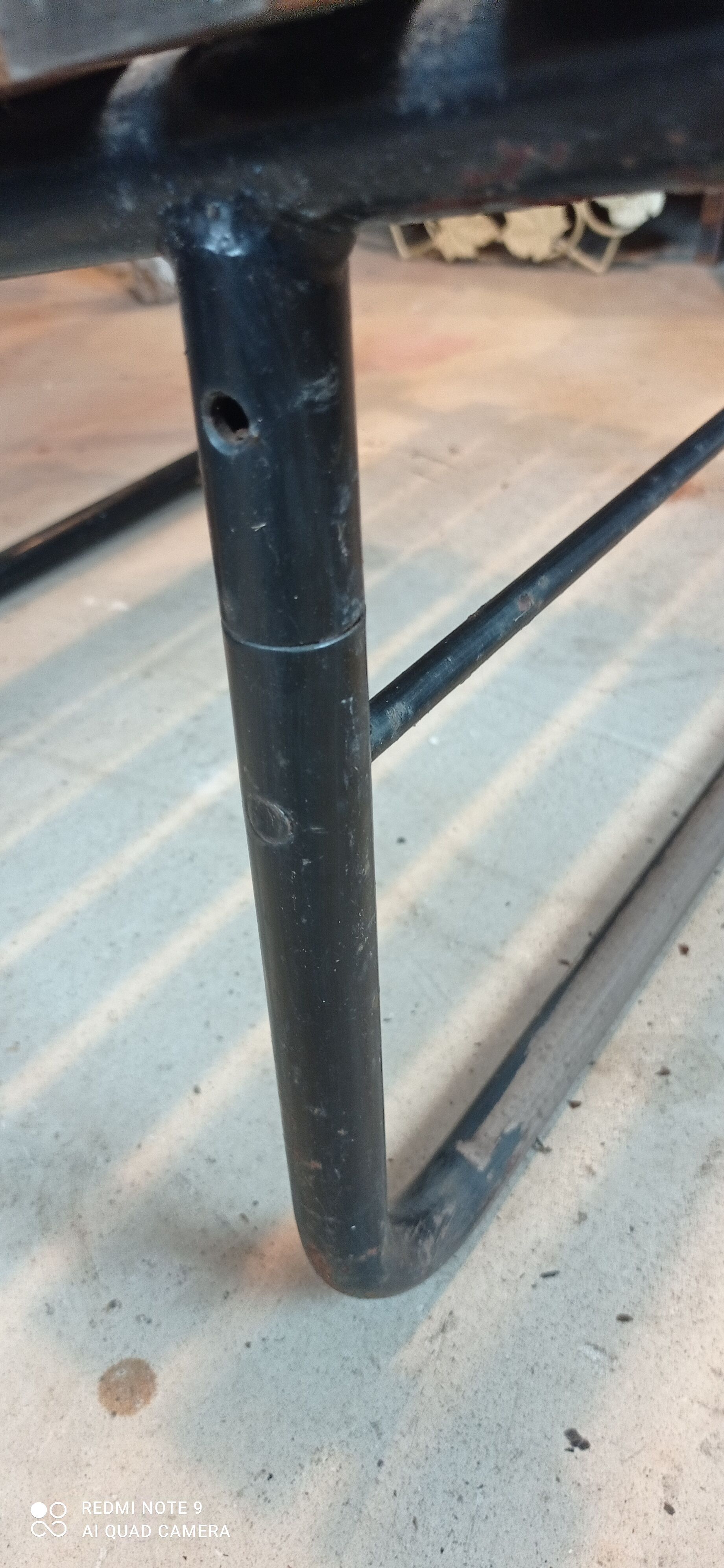 Metal and wood bench