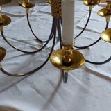 Lustre design 8 feux  métal en laiton doré