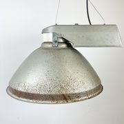 Industrial Factory Pendant Lamp with Frosted Glass Cover, 1970s