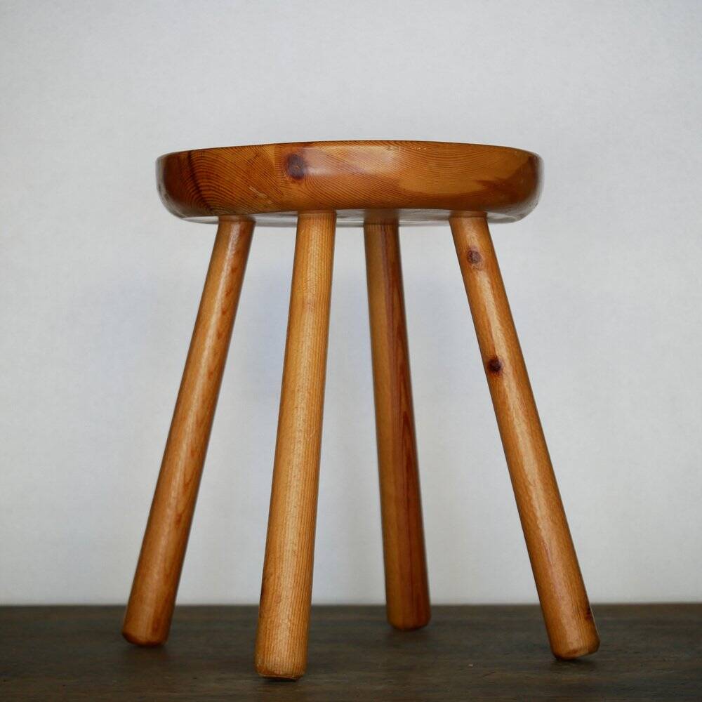 Vintage stool in the style of Charlotte Perriand, 1960s