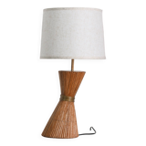 Lampe de table en rotin en forme de sablier
