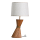 Lampe de table en rotin en forme de sablier