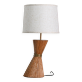 Lampe de table en rotin en forme de sablier