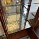 Louis XVI style display case in veneer marquetry, late 19th century