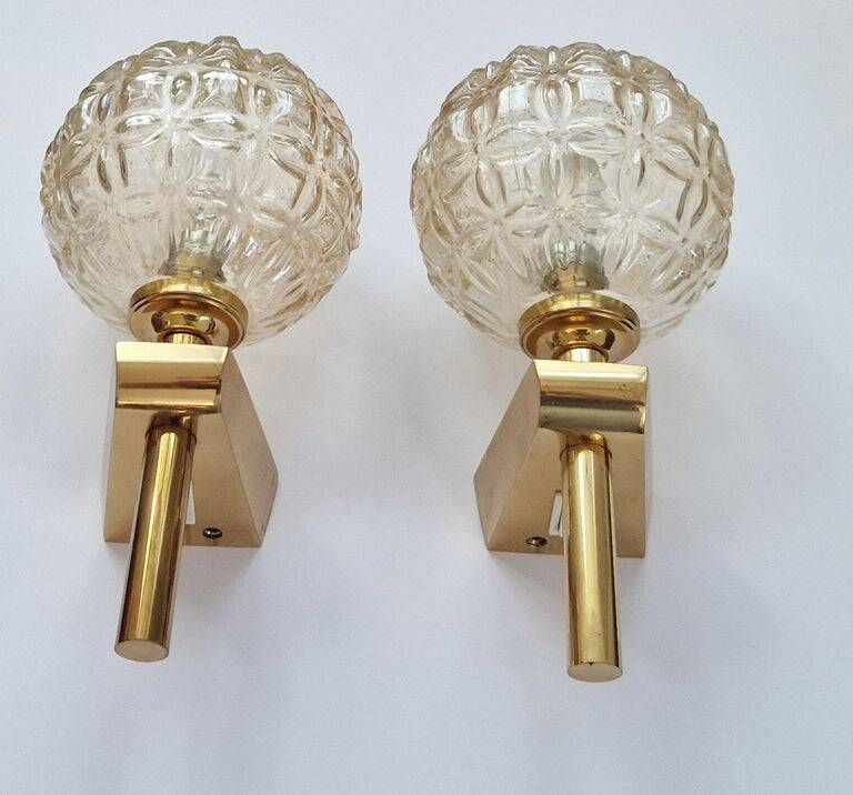 Pair of Midcentury Wall Lamps in style of Gaetano Sciolari, Italy, 1970s