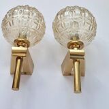 Pair of Midcentury Wall Lamps in style of Gaetano Sciolari, Italy, 1970s