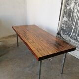 Coffee table from the 70s, chrome and rosewood