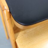 1960s Czechoslovakian Maple TV Rack with Drawers and Glass Top